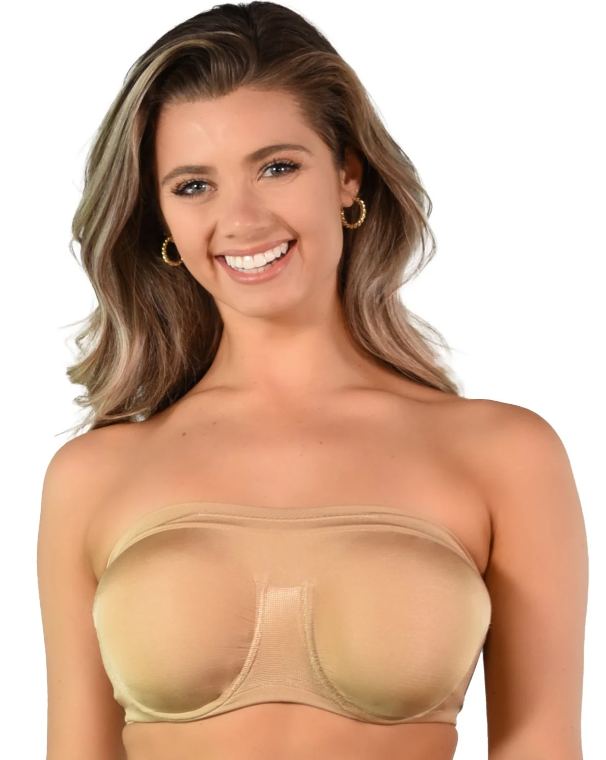 Angel Seamless Underwire Bandeau Bra with Removable Pads - Image 6