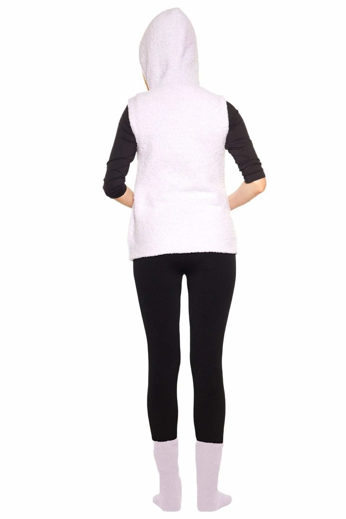 Marshmallow Zip Front Vest with Hood - FINAL SALE - Image 8