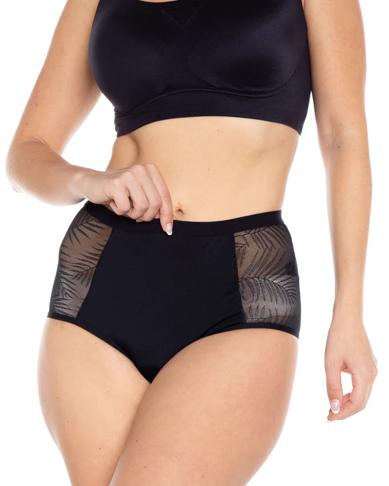 Palm Sheer Side Panel Leakproof High Waist Brief - Moderate Hold - Image 4