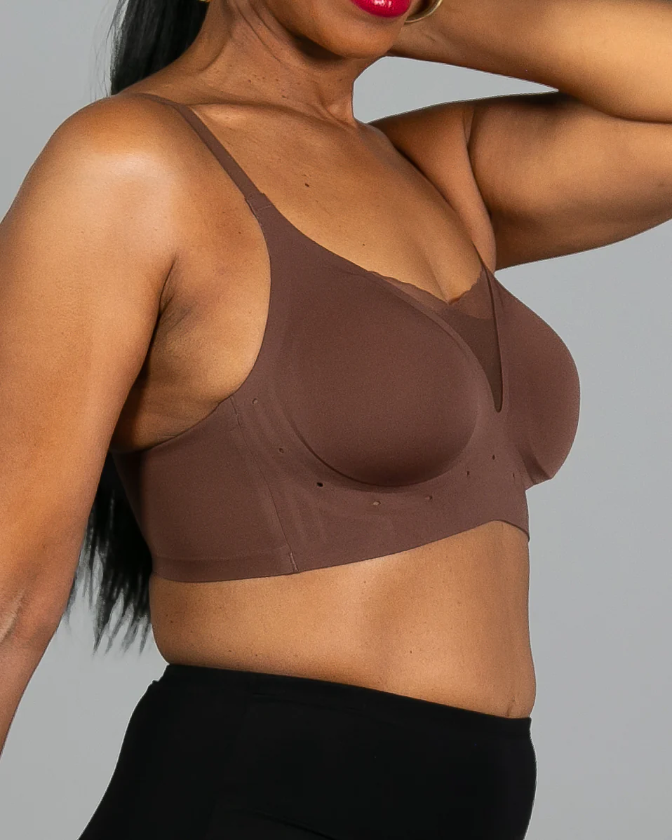 Perforated Gel Bra with Mesh Detail - Image 19