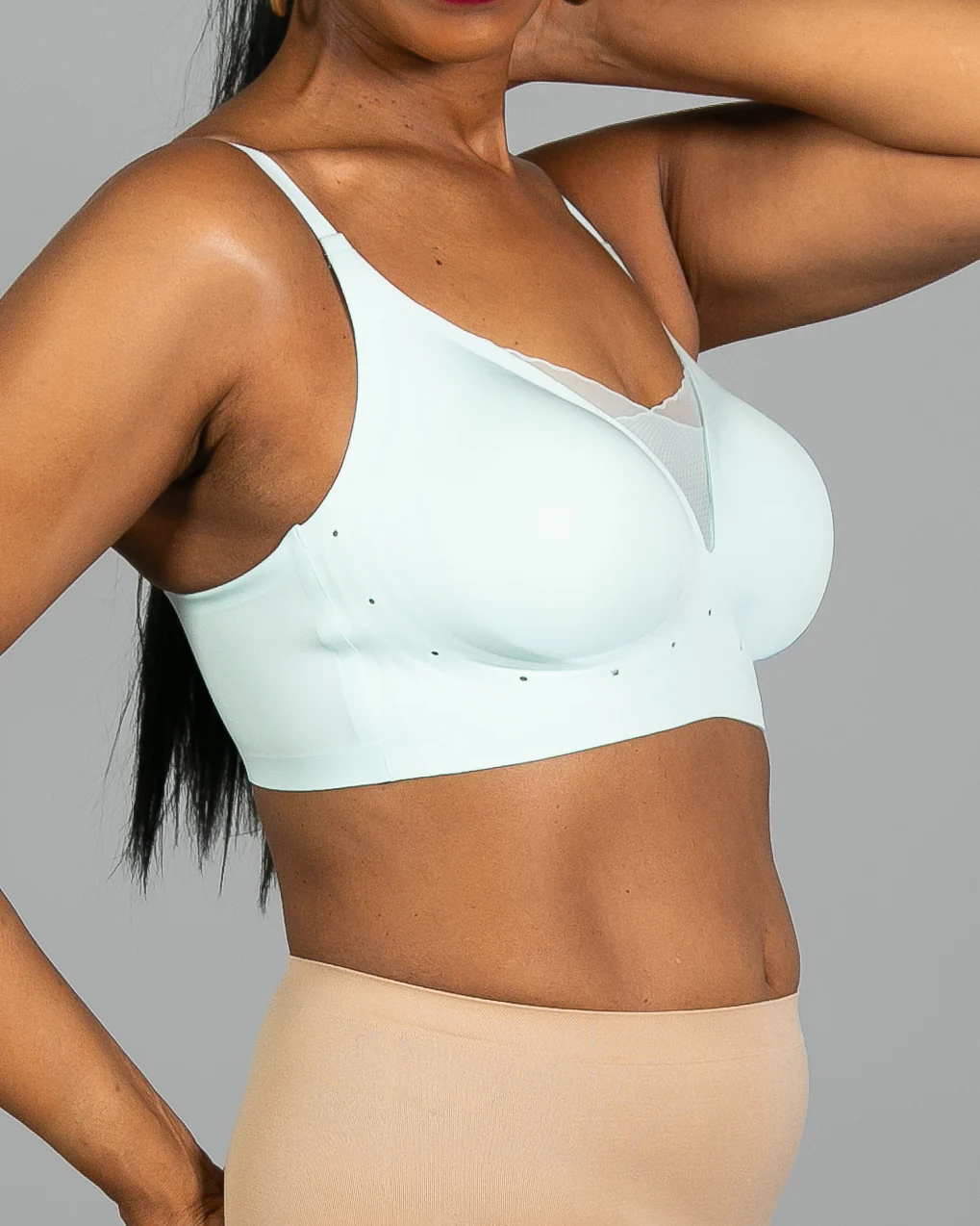 Perforated Gel Bra with Mesh Detail - Image 20