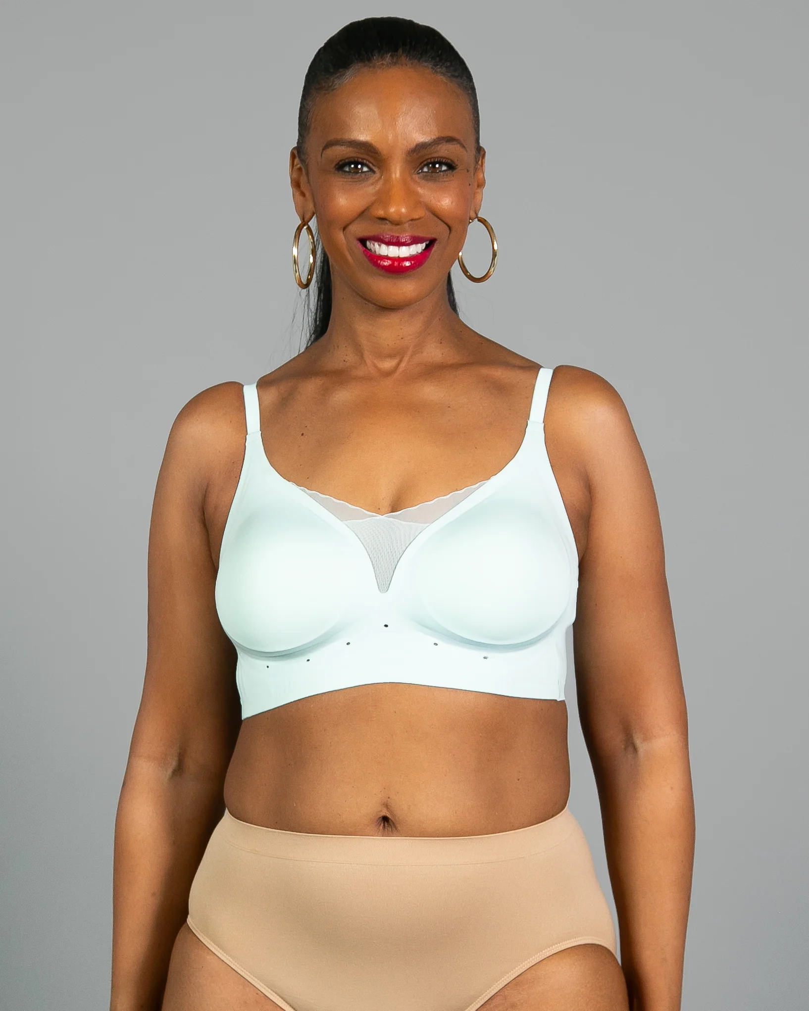 Perforated Gel Bra with Mesh Detail - Image 21