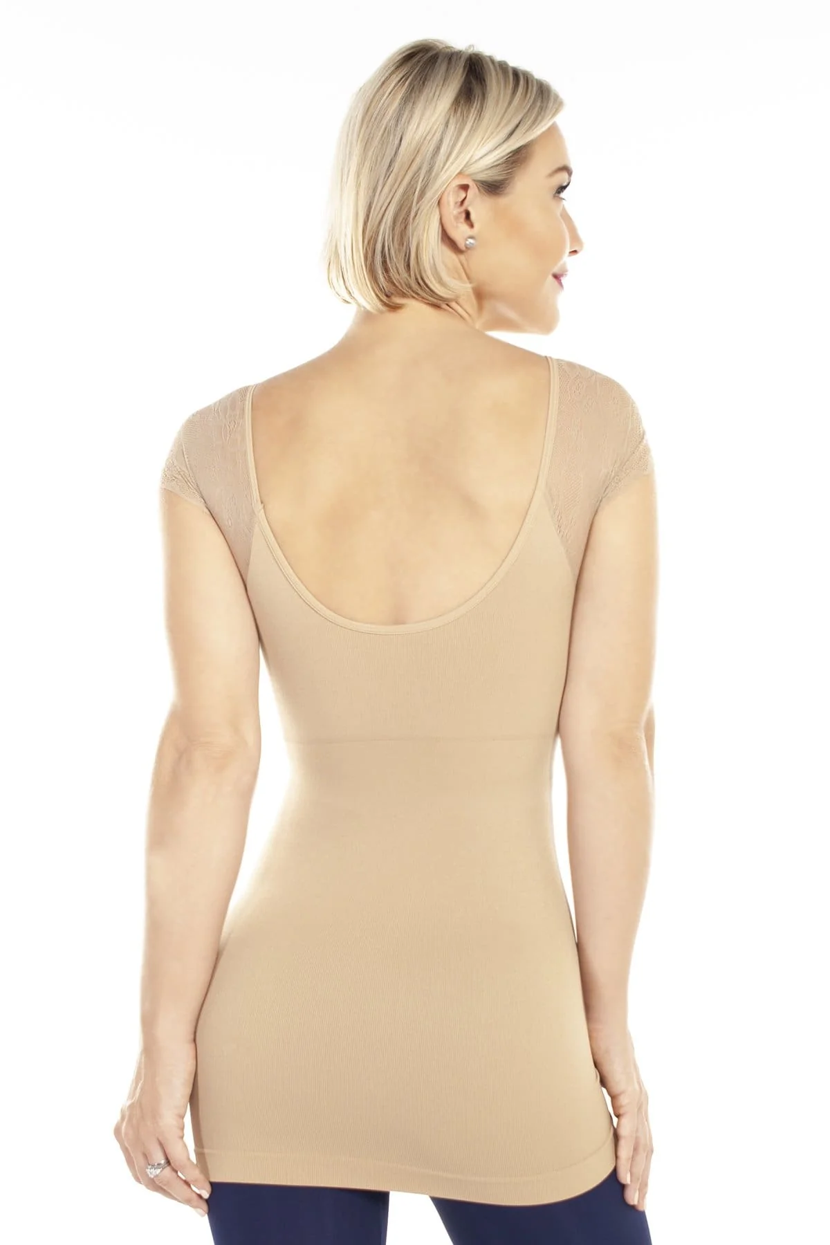 Seamless Shaping Tee with Lace Sleeves - final sale - Image 4