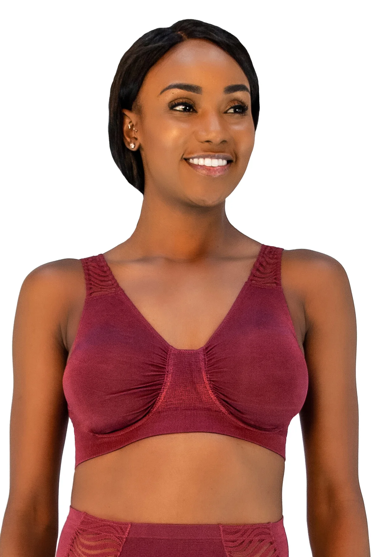 Seamless Underwire Bra With Lace Strap Detail - Final Sale - Image 3
