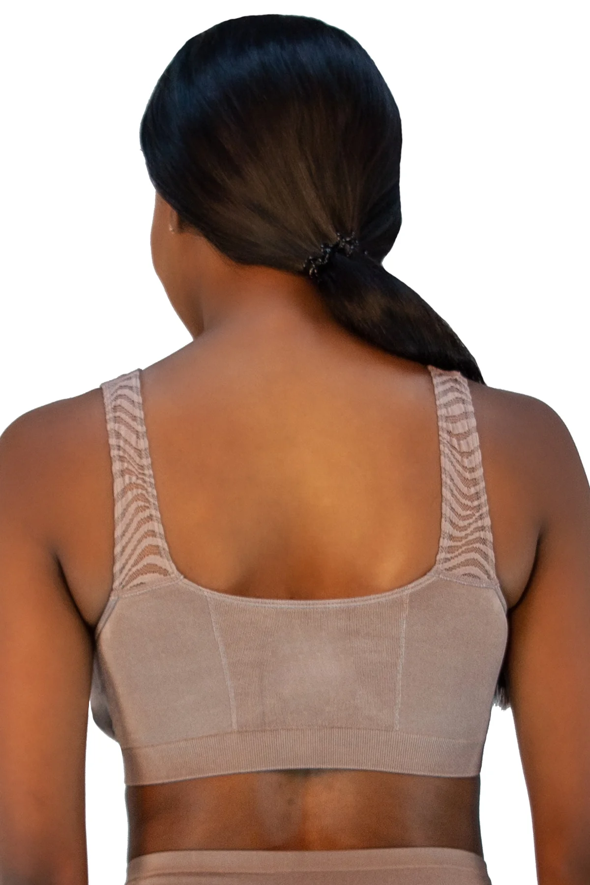 Seamless Underwire Bra With Lace Strap Detail - Final Sale - Image 6